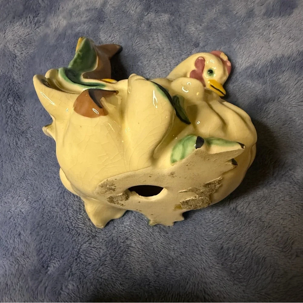 Vintage Yellow Ceramic Fish Ornament for Aquarium‎ Décor